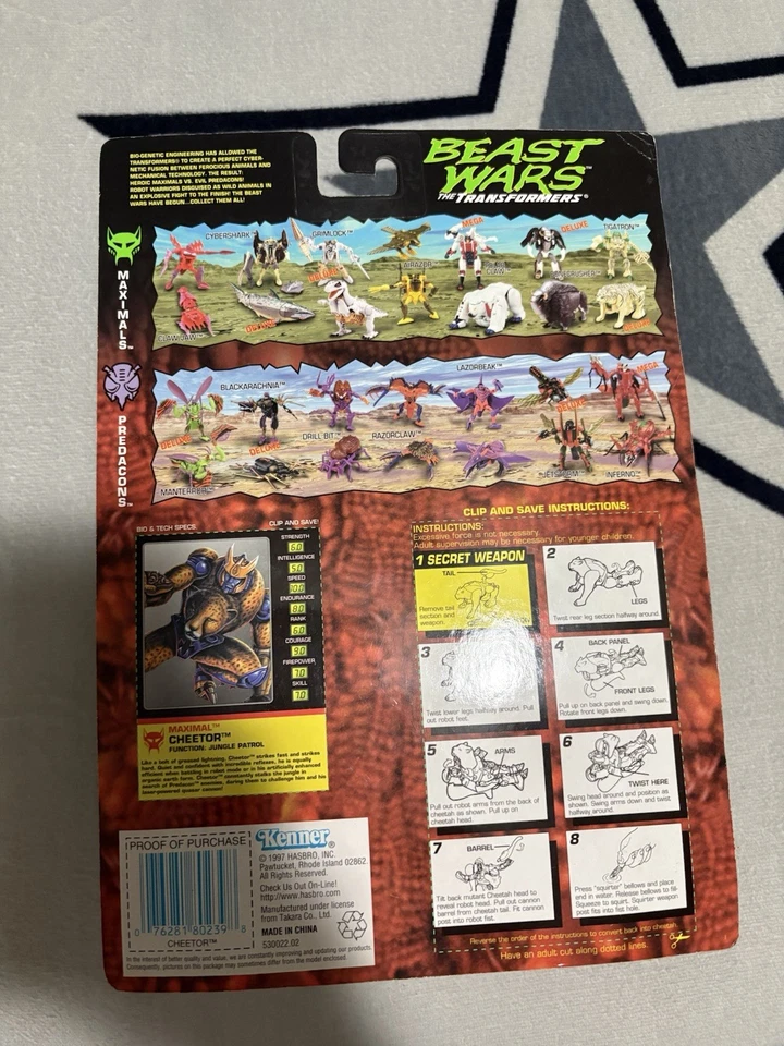 Transformers Beast Wars Cheetor (1997 Vintage) - Image 2 of 2