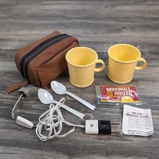 Vintage Hot Rod Immersion Heater w/CUPS And Case Travel Boiling Water 1970's