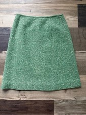 Vintage Pendleton Green Herringbone Pure Virgin Wool Skirt Dark Academia Preppy