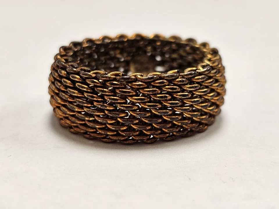 ANILLO DOMO MALLA 925 PLATA ESTERLINA TIFFANY, T & CO VINTAGE 8,5 GR TALLA 10 Foto 3 de 4