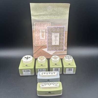 Anna Griffin Paper Punch Set of 6 Flourish Iris Fleur de Lis Heart Borders