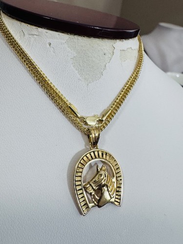 Pure 18K 750 Yellow Gold Horseshoe Set Necklace 19.5”/20” Inch Long 7.76g 2.2mm - Picture 21 of 24