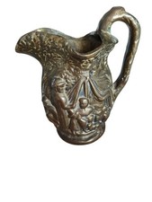 Messing Krug Kanne Vase Beh&auml;lter Gef&auml;&szlig; verziert Bronze oder Messing massiv