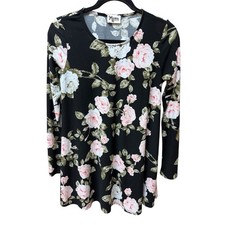 Show Me Your Mumu Tyler Tunic Dress Black Floral Bella Rose Long Sleeve Mini.M