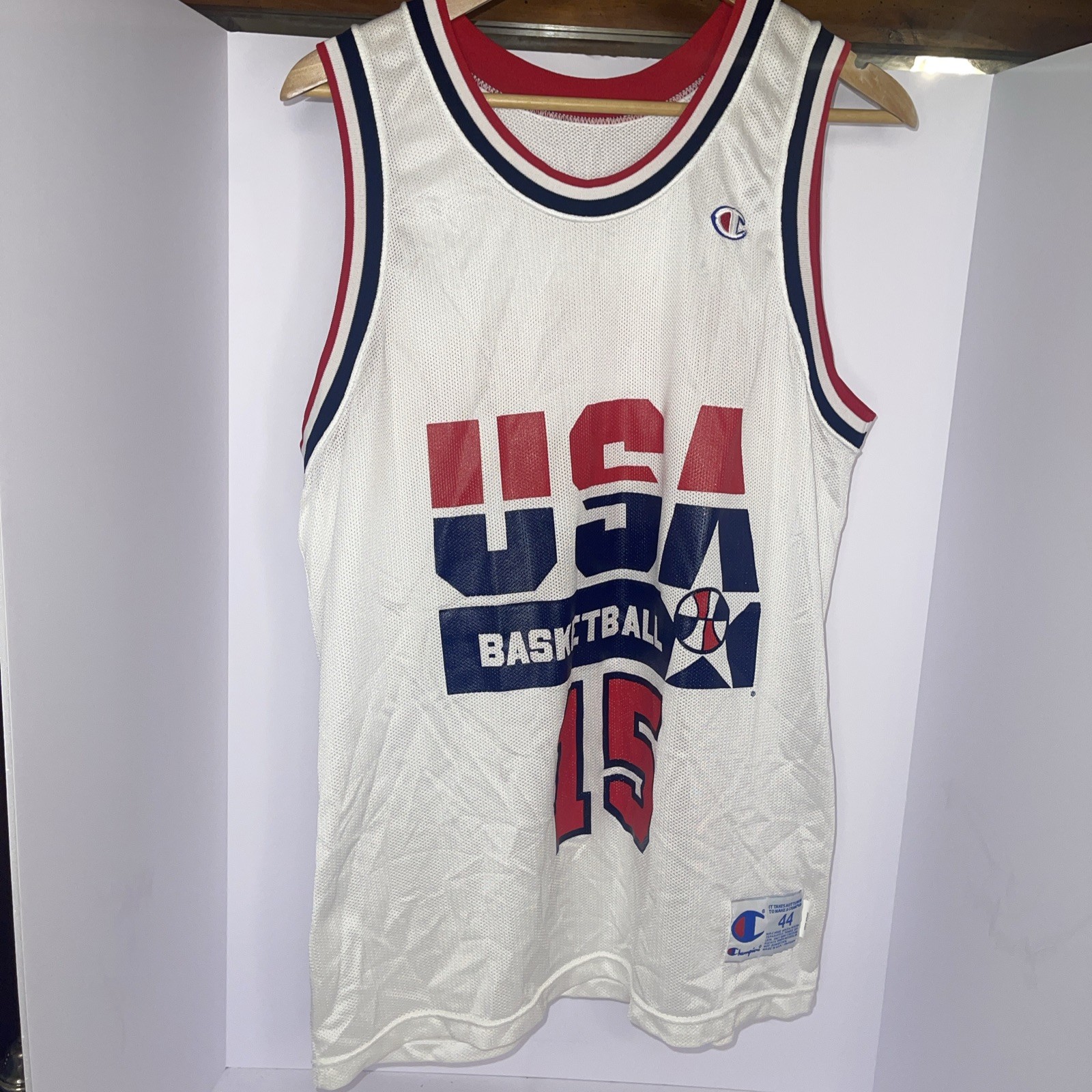 Vintage Champion USA Dream Team #15 Magic Johnson- Jersey (white) size 44 🔥