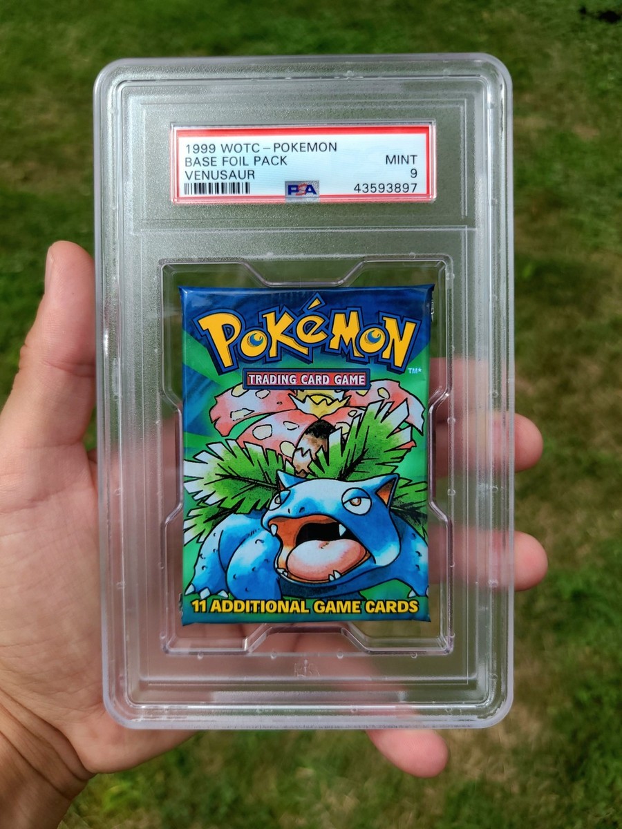 PSA 9] 1999 Pokemon Venusaur Base Set Booster Foil Pack Graded