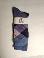 b studio -men's socks - blue- Cashmere blend - Made in USA **E8*