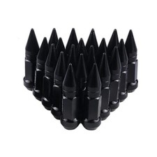 20PCS M12x1.5 Car Wheel Lug Nuts with Pointed Cap, 60mm Height Aluminum Black
