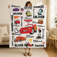 Custom Disney Lightning McQueen Fleece Blanket Gift For Friends 2