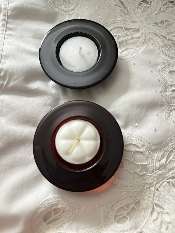 Crate & Barrel  Red  Tealights Candle Holder