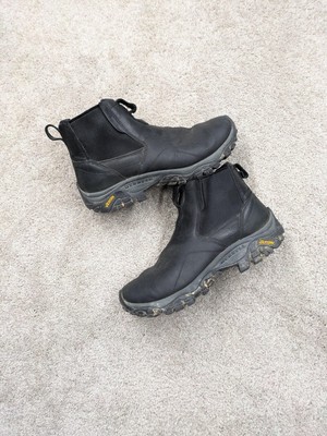 Merrell Boots Mens Size 11 Black Leather Chelsea Pull On Vibram Insulated J61847