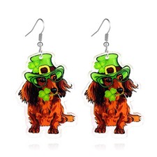 RLHRNDE St. Patrick's Day Earrings for Women Girls Dog 3