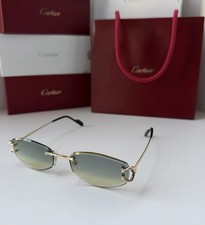 CARTIER C De Cartier CT0467S 003 Gold Green Gradient Women Sunglasses AUTHENTIC