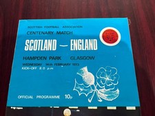 Scotland v England Football match day programme, Centenary Match February 1973