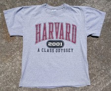 Vintage Harvard University 2001 Odyssey T-Shirt Mens Medium Gray Made in USA