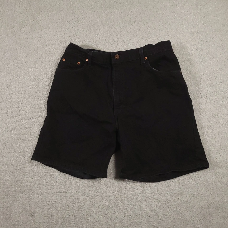 Vintage Levis 551 Shorts Women's 16 Relaxed Fit Black Denim Made USA 90s Jeans - Image 2 of 4