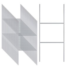 25 Pack H Frame Yard Sign Stakes Metal, 16.5" x 7" Heavy Duty 9 Gauge Yard Si...