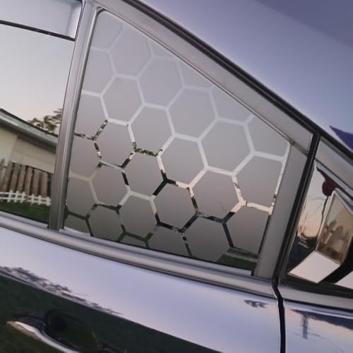 2PCS 40x95cm Universal Rear Side Window Honeycomb Decal Stickers, Matte Black 