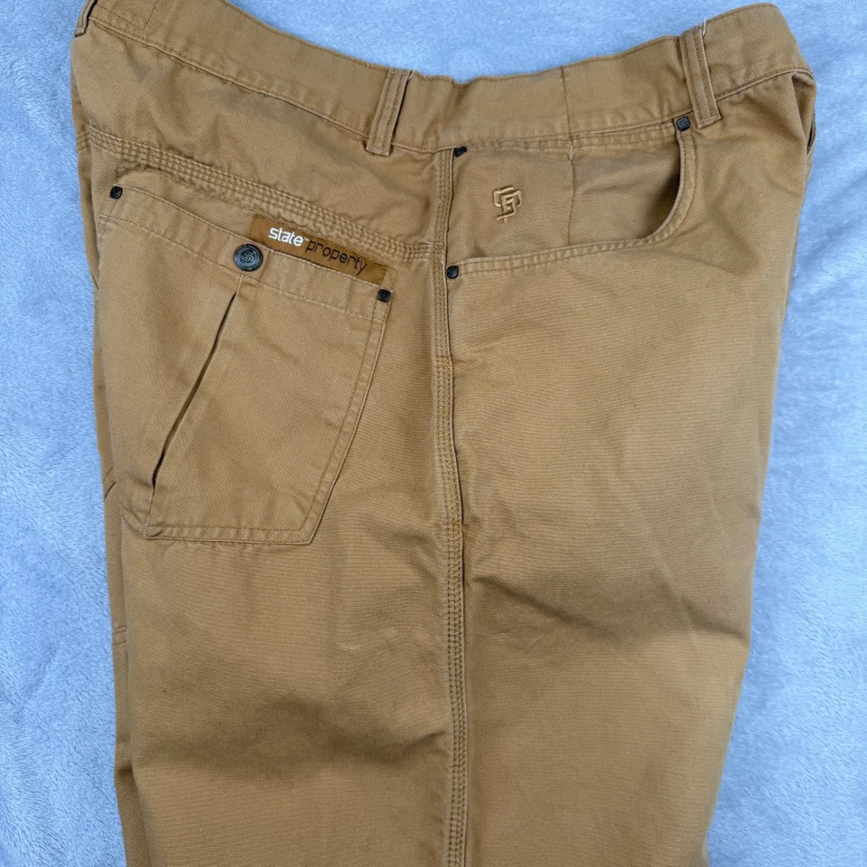 Pantalones cargo de colección Y2K State Property Rocawear 42 tostados holgados pierna ancha como Carhartt Foto 4 de 4