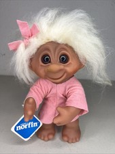 1977 Thomas Dam Norfin Troll Doll 9" No. 6045 "OLGA" w/ Tag Blonde Hair Denmark