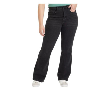 Universal Thread Women's Black Denim High-Rise Flare Jeans Comfort Stretch