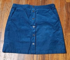 J. Crew Real Corduroy Faux Button Front back Zip Skirt Size Womens 10