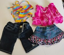 Build A Bear Girl Shirt Skirt Jeans Swimsuit Bikini Lot Dress Up Lot BABW
