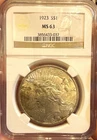 1923 Peace Silver Dollar $1 NGC MS63 Certified