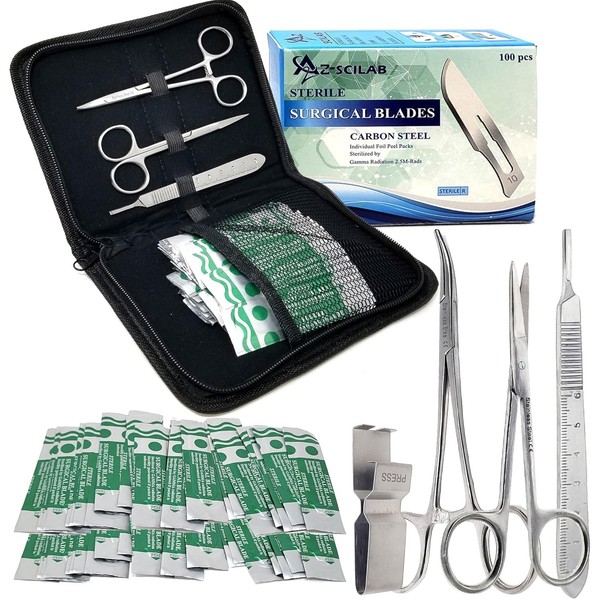 105x Kit de herramientas de corte de cuchillas con estuche con cremallera para laboratorio de dermplaning hobby artesanal