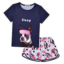 Pajamas Sets for Girls Unicorn Pjs Little Kids Summer 4-5T Blindfold Dog