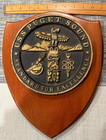 Look! Vintage-USS Puget Sound Round Brass Plaque w/Wood backboard! (SFE) WQW! — photo 2