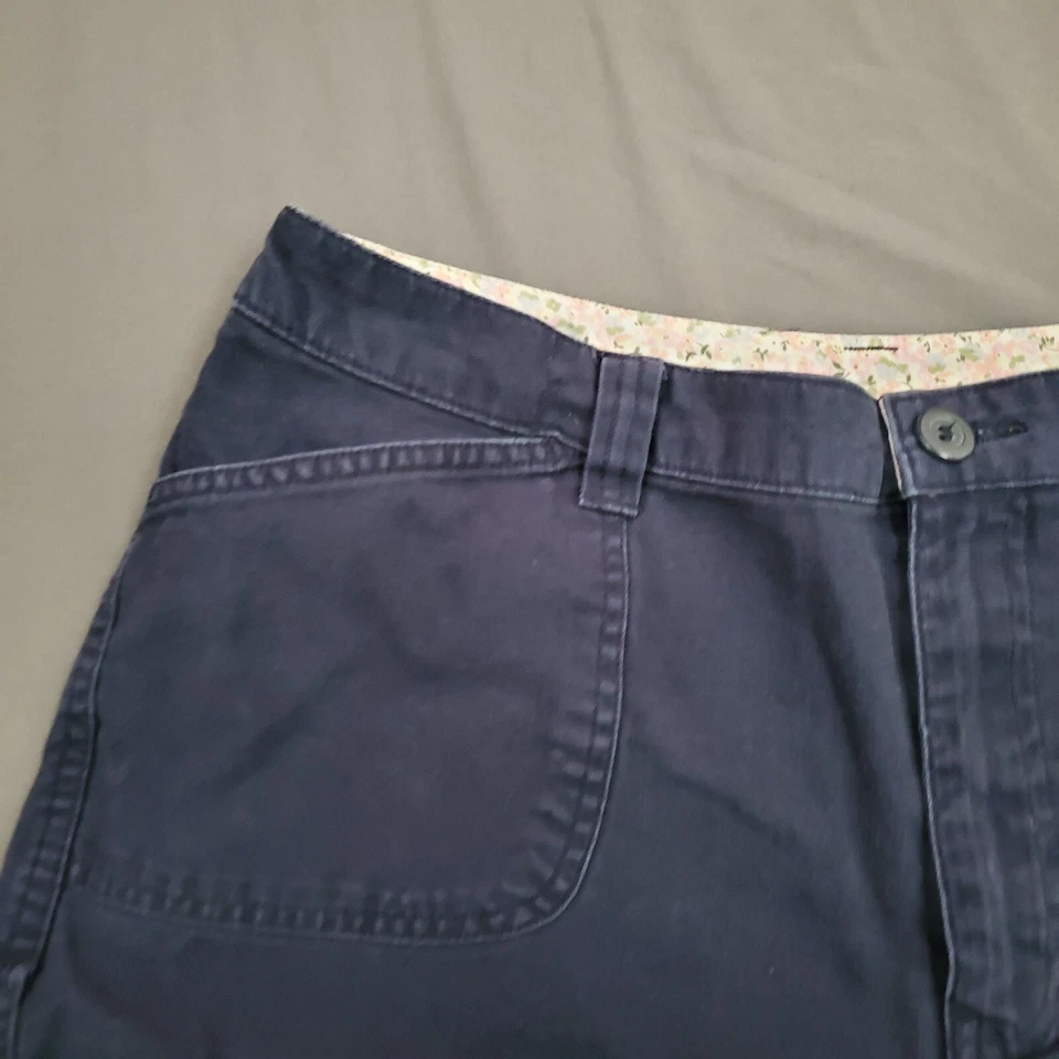 Pantalones Cortos de Moda Bug Para Mujer Talla 12 Chino Tiro Medio 4" Entrepierna Algodón Azul Marino Foto 2 de 4