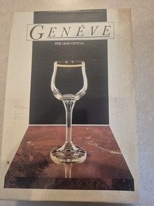 Vintage Bohemia Genève Lead Crystal Cordial Glasses - Set of 6