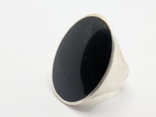 Large Sterling Silver 925 Onyx Statement Ring Size 8.25