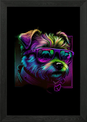 Border Terrier gerahmtes Wandbild Poster Leinwanddruck Bild