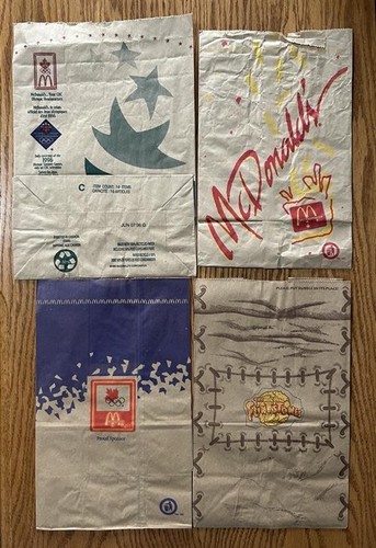 McDonald's Canada TakeOut Bags Flintstones Olympics Lillehammer Atlanta not used