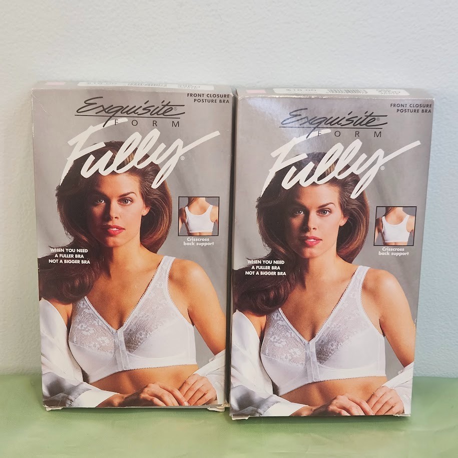 Exquisite Form Fully Front Closure Crisscross Back Support Bra 42DD Set of 2