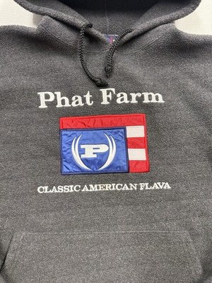 Vintage Y2K Hip Hop Style Phat Farm Fleece Hoodie Grey Xl | eBay