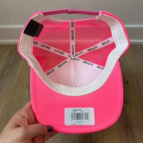 G/FORE Interlock Hat Hot Pink Golf Trucker Hat Adjustable Women's Golf Hat NEW - Picture 6 of 7