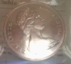 (577)1965 Canada silver dollar sm beads pt5;CAMEO PL-66
