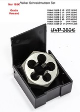 SET V&Ouml;LKEL G 1/8 - G 1 1/4" Sechskant-Schneidmuttern, Rohrgewinde DIN 228 G HSS