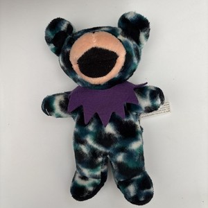 Ripple Grateful Dead 7” Bean Dancing Bear Plush Tie Dye Blue Green Purple Collar