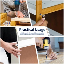 132Pcs Eccentric Wheels Cam Locks Fittings, 3 in 1 Furniture Connecting Bolt ...