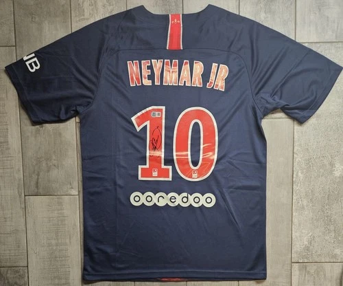 Neymar Jr Signed PSG Home Soccer Jersey #10 with Beckett BAS COA