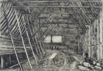 Signed Carel Nicolaas Storm van 's Gravesande print shipyard factory wood shop
