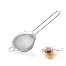 Stainless Steel Fine Mesh Strainer Metal Hand Mini Sieve Strainer with Handle