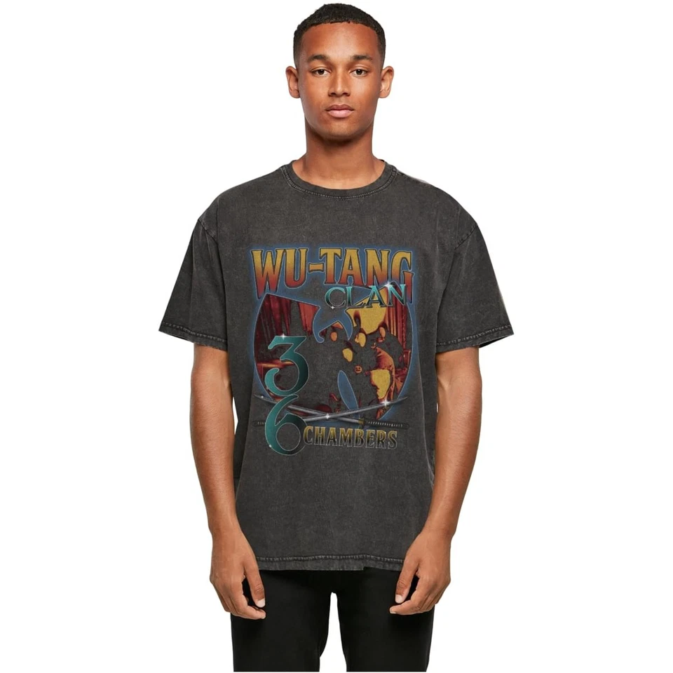 Mister Tee Wu Tang 36 Chambers Acid Wash Oversize Tee Music HipHop T-Shirt New - Image 3 of 4