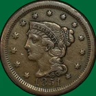 Photo of a 1851-P Large Cent from an eBay listing that sold on Jul 21, 2026