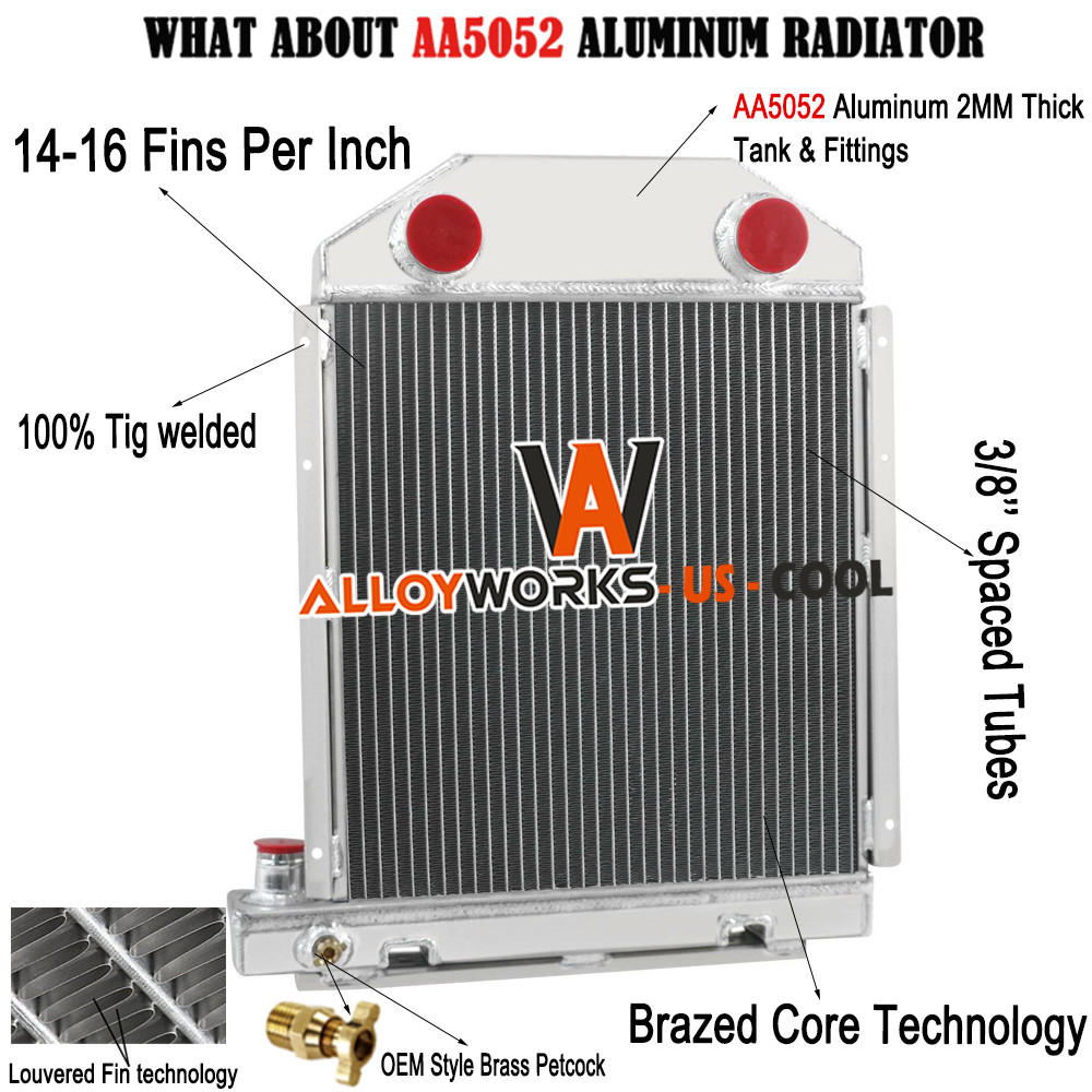 3 Row Aluminum Tractor Radiator Fit Ford New Holland Fordson Dexta Super Dexta.