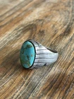 vintage sterling silver navajo turquoise ring size 8.5 good condition